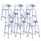 Scandinavian Plastic Barstool Low Back Counter Stool Footrest Furniture Light Blue 8 Piece Set Counter Stool(26"H) Clearhalo 'Bar Furniture' 'Bar Stools' 'bar_stools' 'furn' 'furn_bar_stools' 'Furniture' 'Kitchen & Dining Furniture' 6022548