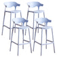 Scandinavian Plastic Barstool Low Back Counter Stool Footrest Furniture Light Blue 4 Piece Set Bar Stool(30"H) Clearhalo 'Bar Furniture' 'Bar Stools' 'bar_stools' 'furn' 'furn_bar_stools' 'Furniture' 'Kitchen & Dining Furniture' 6022551