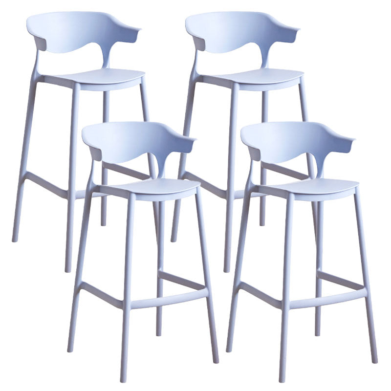 Scandinavian Plastic Barstool Low Back Counter Stool Footrest Furniture Light Blue 4 Piece Set Bar Stool(30"H) Clearhalo 'Bar Furniture' 'Bar Stools' 'bar_stools' 'furn' 'furn_bar_stools' 'Furniture' 'Kitchen & Dining Furniture' 6022551