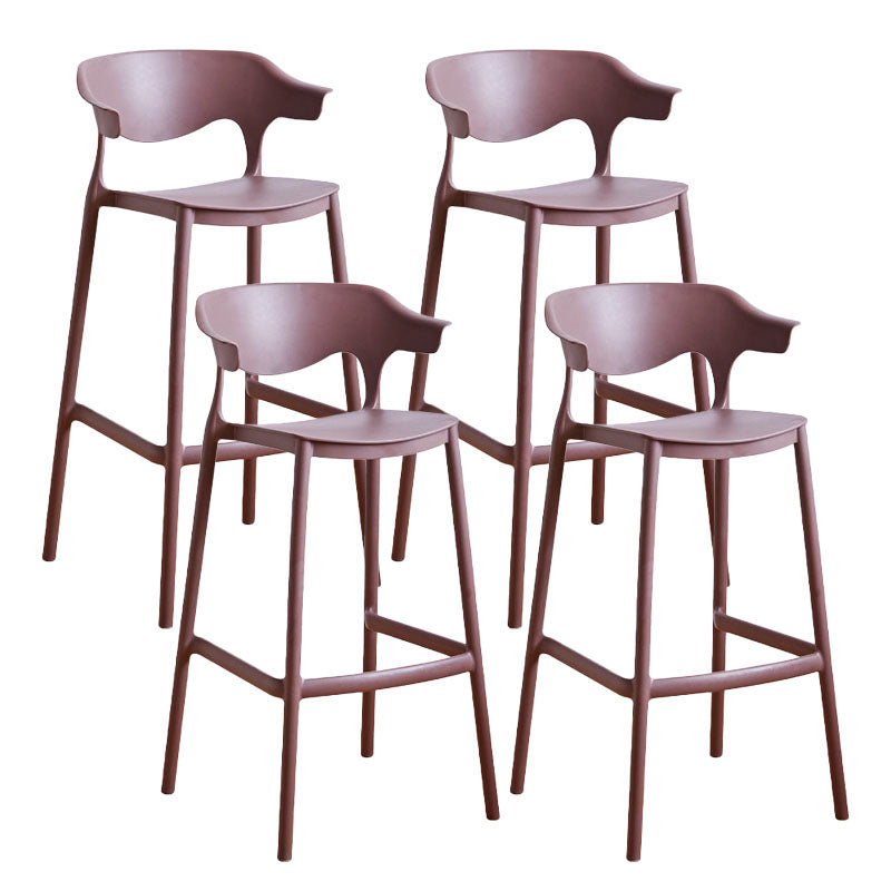 Scandinavian Plastic Barstool Low Back Counter Stool Footrest Furniture Coffee 4 Piece Set Bar Stool(30"H) Clearhalo 'Bar Furniture' 'Bar Stools' 'bar_stools' 'furn' 'furn_bar_stools' 'Furniture' 'Kitchen & Dining Furniture' 6022571