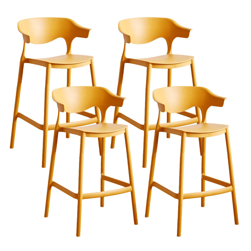 Scandinavian Plastic Barstool Low Back Counter Stool Footrest Furniture Ginger 4 Piece Set Counter Stool(26"H) Clearhalo 'Bar Furniture' 'Bar Stools' 'bar_stools' 'furn' 'furn_bar_stools' 'Furniture' 'Kitchen & Dining Furniture' 6022576