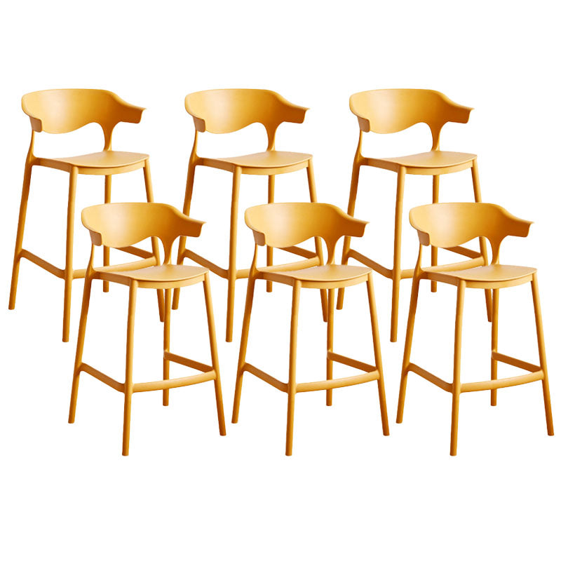 Scandinavian Plastic Barstool Low Back Counter Stool Footrest Furniture Ginger 6 Piece Set Counter Stool(26"H) Clearhalo 'Bar Furniture' 'Bar Stools' 'bar_stools' 'furn' 'furn_bar_stools' 'Furniture' 'Kitchen & Dining Furniture' 6022577
