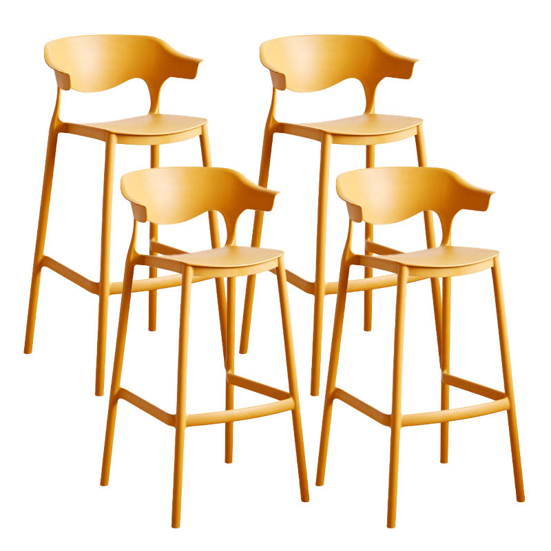 Scandinavian Plastic Barstool Low Back Counter Stool Footrest Furniture Ginger 4 Piece Set Bar Stool(30"H) Clearhalo 'Bar Furniture' 'Bar Stools' 'bar_stools' 'furn' 'furn_bar_stools' 'Furniture' 'Kitchen & Dining Furniture' 6022581