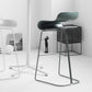 Tabouret de bar en plastique contemporain tabouret de dos bas avec base en métal pour le salon