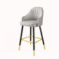 Glam Metall-Barhocker, Kunstleder, 4 Beine, Thekenhocker mit Fußstütze
