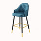 Glam Metall-Barhocker, Kunstleder, 4 Beine, Thekenhocker mit Fußstütze