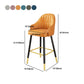 Glam Metall-Barhocker, Kunstleder, 4 Beine, Thekenhocker mit Fußstütze
