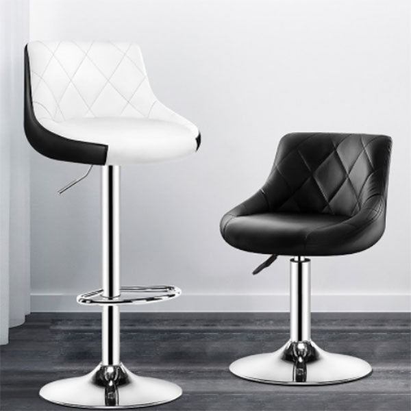 Sgabello da cuscino in pelle bassa in metallo in metallo scandinavo con base di ferro per bar