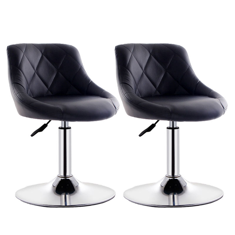 Sgabello da cuscino in pelle bassa in metallo in metallo scandinavo con base di ferro per bar