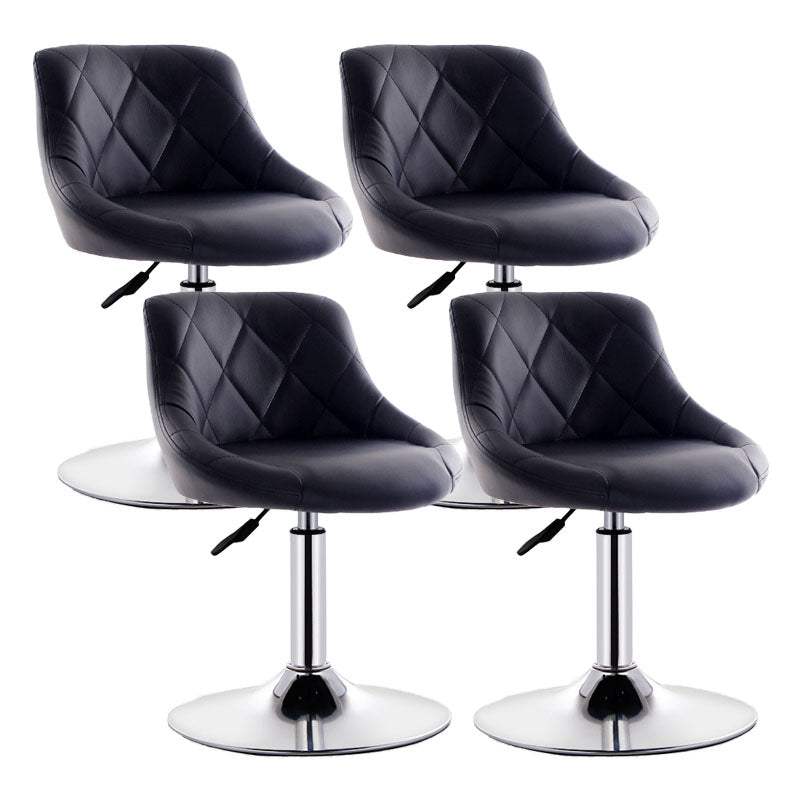 Sgabello da cuscino in pelle bassa in metallo in metallo scandinavo con base di ferro per bar