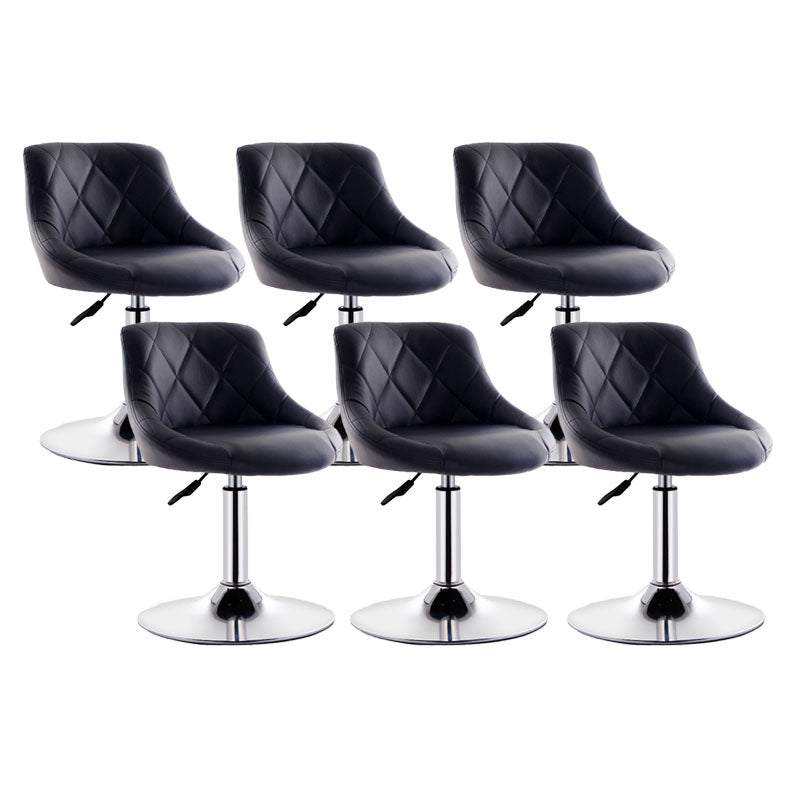 Sgabello da cuscino in pelle bassa in metallo in metallo scandinavo con base di ferro per bar