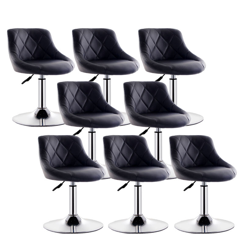 Sgabello da cuscino in pelle bassa in metallo in metallo scandinavo con base di ferro per bar