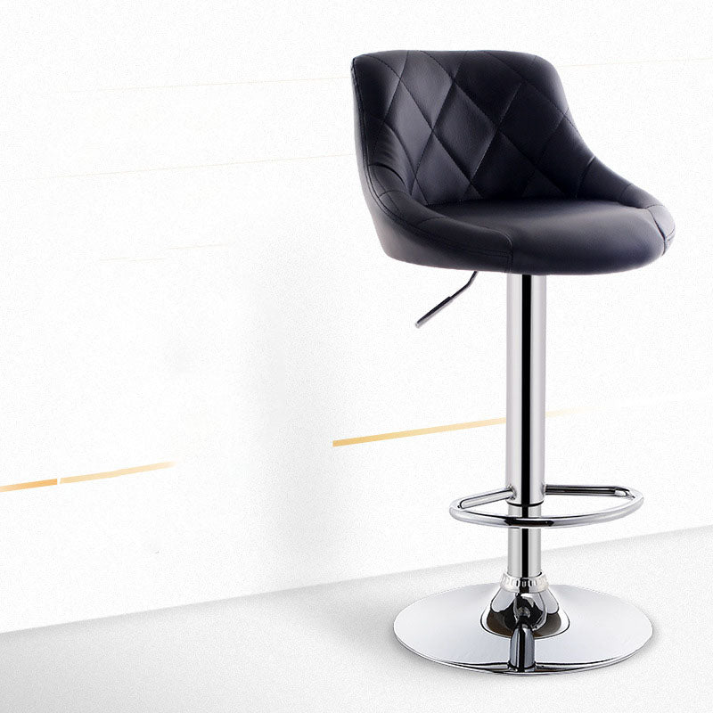 Sgabello da cuscino in pelle bassa in metallo in metallo scandinavo con base di ferro per bar