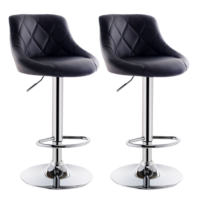 Sgabello da cuscino in pelle bassa in metallo in metallo scandinavo con base di ferro per bar