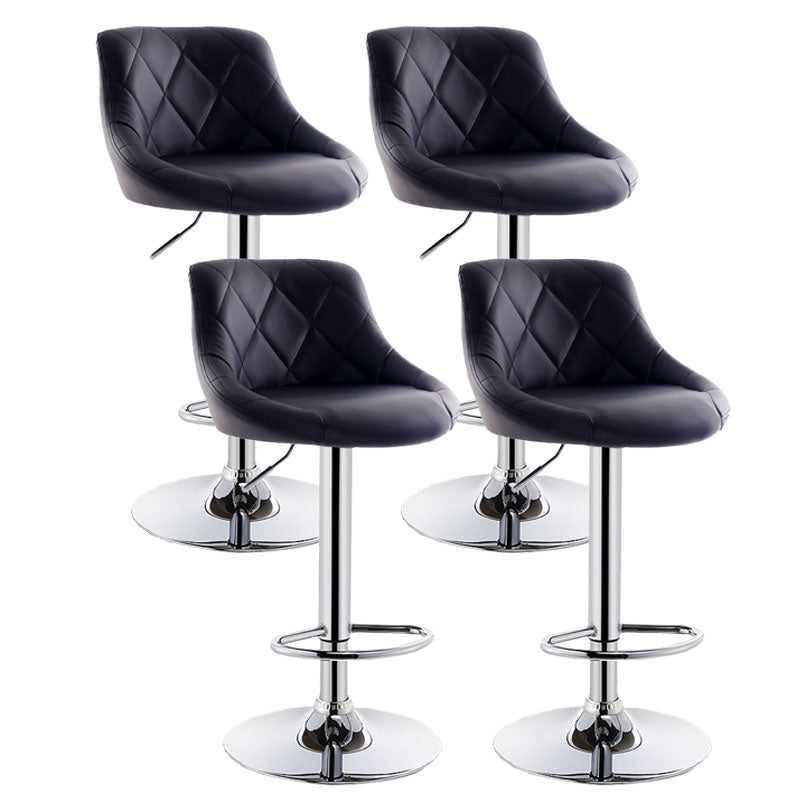 Sgabello da cuscino in pelle bassa in metallo in metallo scandinavo con base di ferro per bar