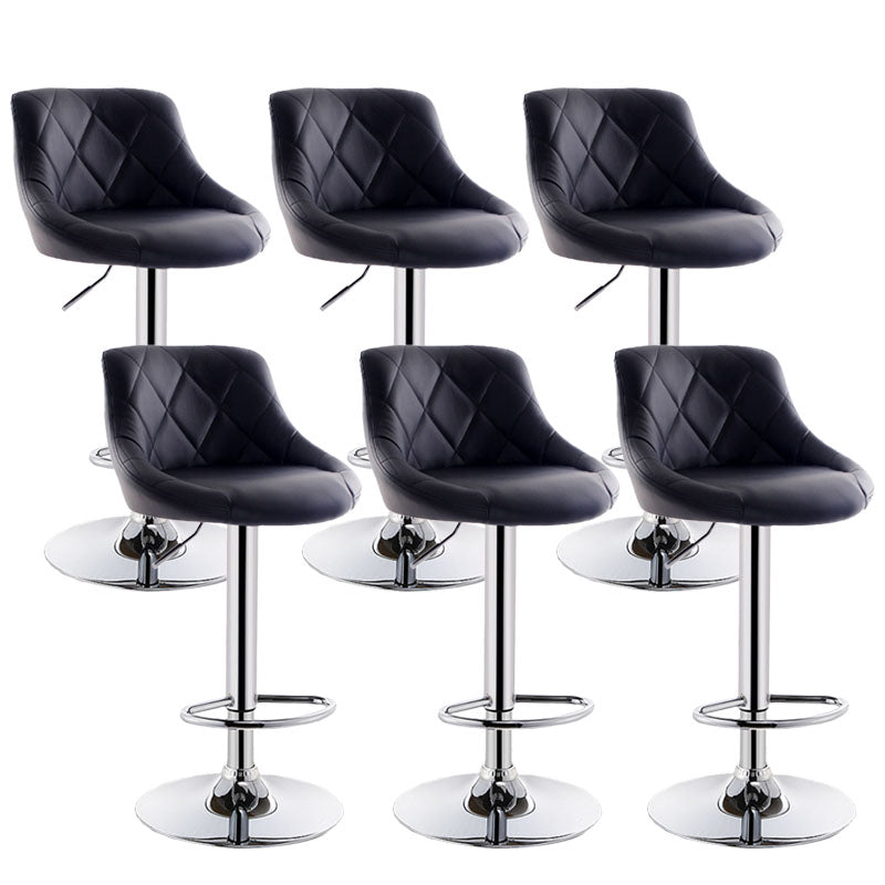 Sgabello da cuscino in pelle bassa in metallo in metallo scandinavo con base di ferro per bar