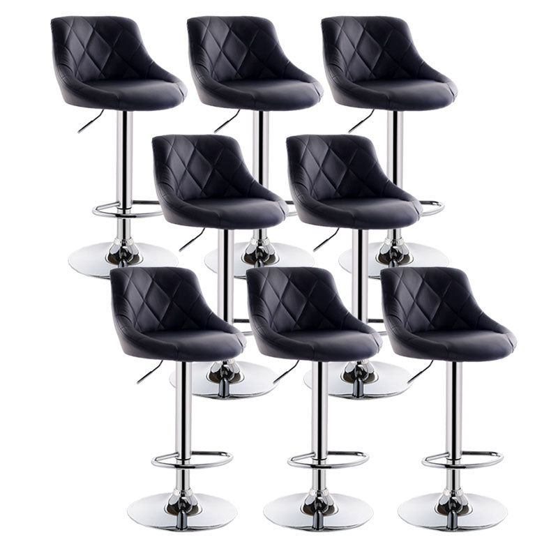 Sgabello da cuscino in pelle bassa in metallo in metallo scandinavo con base di ferro per bar