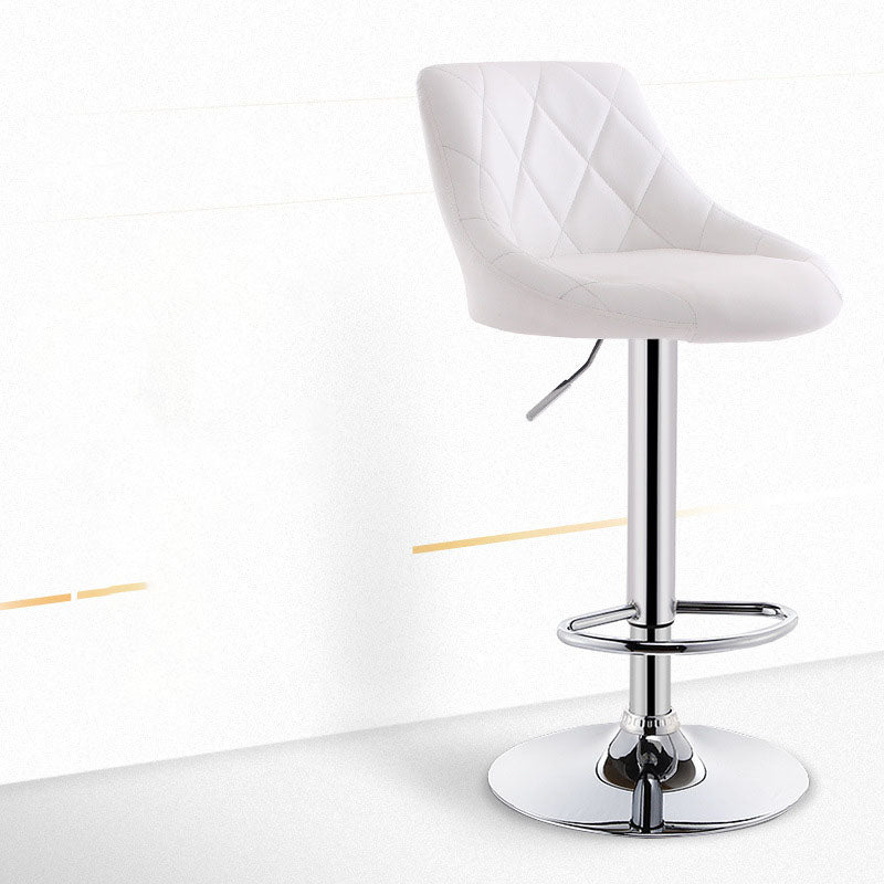 Sgabello da cuscino in pelle bassa in metallo in metallo scandinavo con base di ferro per bar