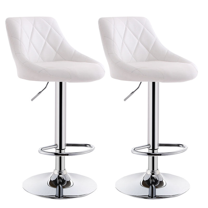 Sgabello da cuscino in pelle bassa in metallo in metallo scandinavo con base di ferro per bar