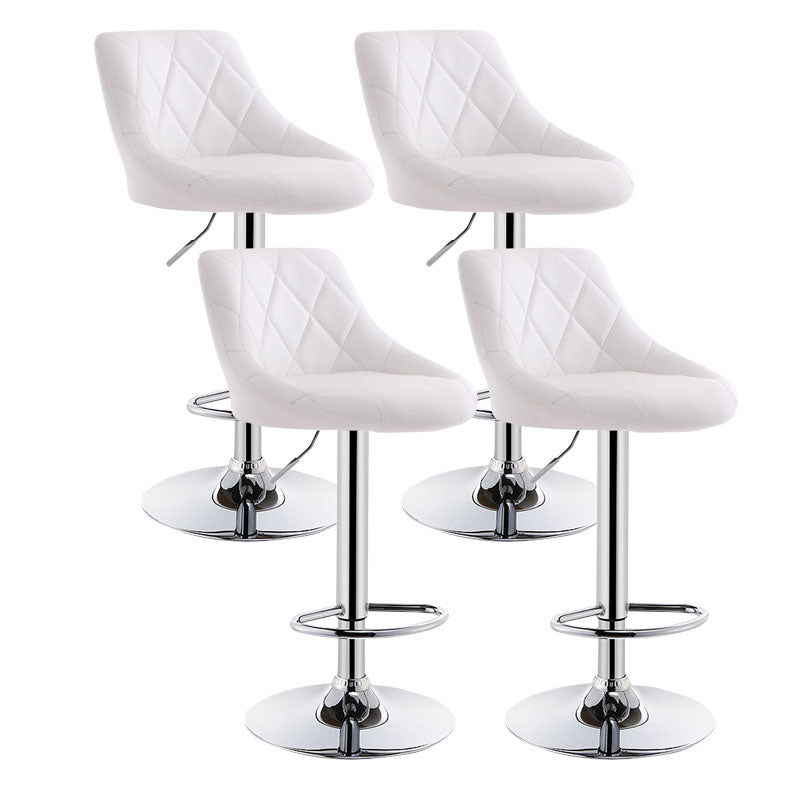 Sgabello da cuscino in pelle bassa in metallo in metallo scandinavo con base di ferro per bar