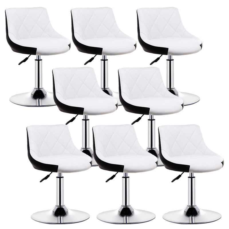 Sgabello da cuscino in pelle bassa in metallo in metallo scandinavo con base di ferro per bar