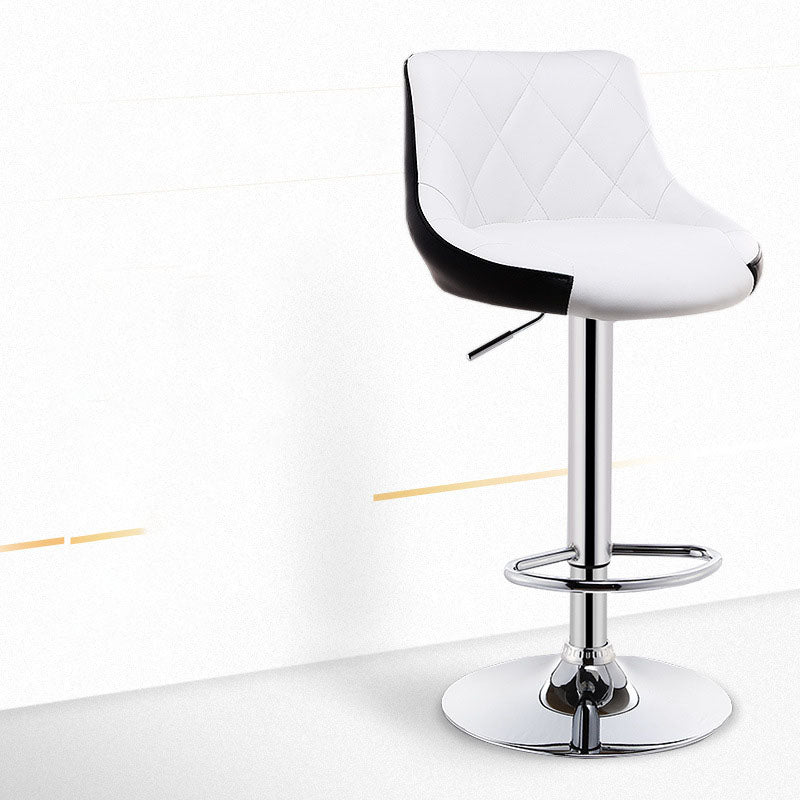 Sgabello da cuscino in pelle bassa in metallo in metallo scandinavo con base di ferro per bar