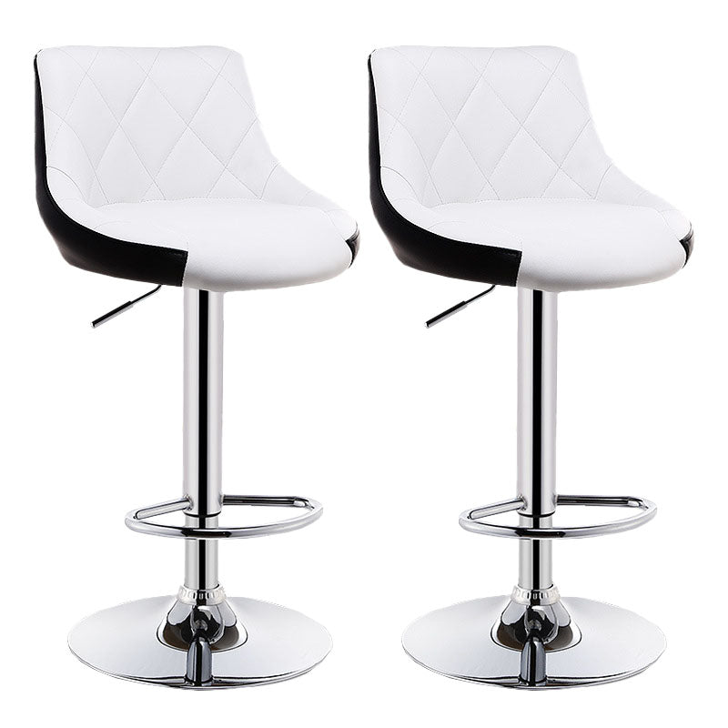 Sgabello da cuscino in pelle bassa in metallo in metallo scandinavo con base di ferro per bar