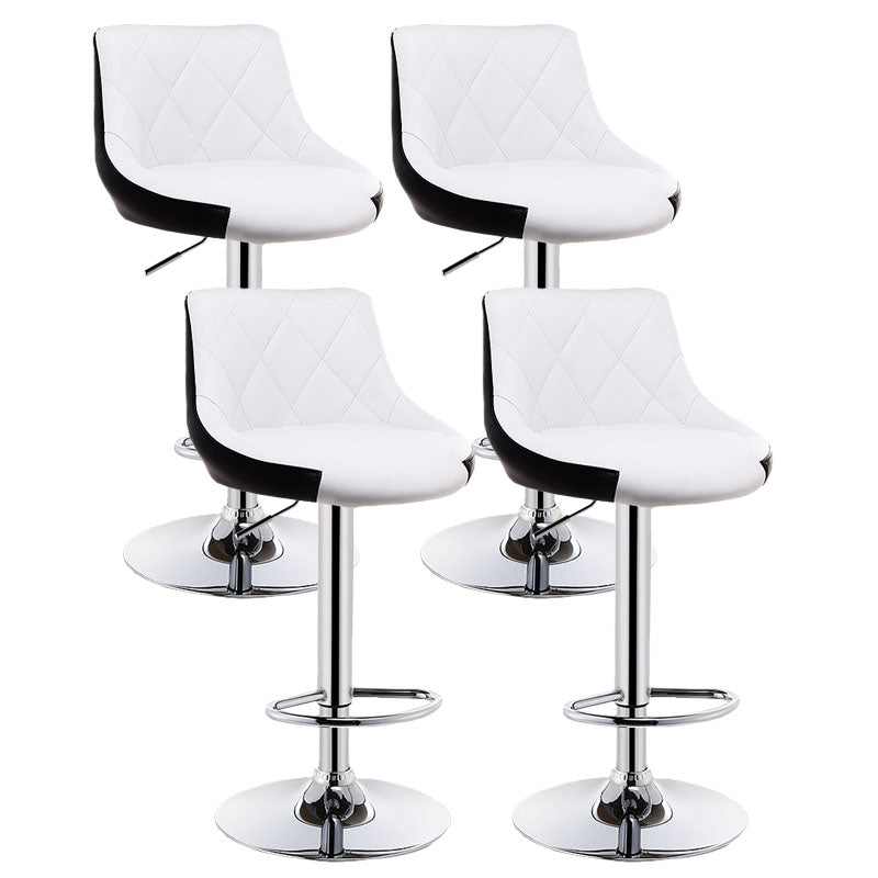 Sgabello da cuscino in pelle bassa in metallo in metallo scandinavo con base di ferro per bar