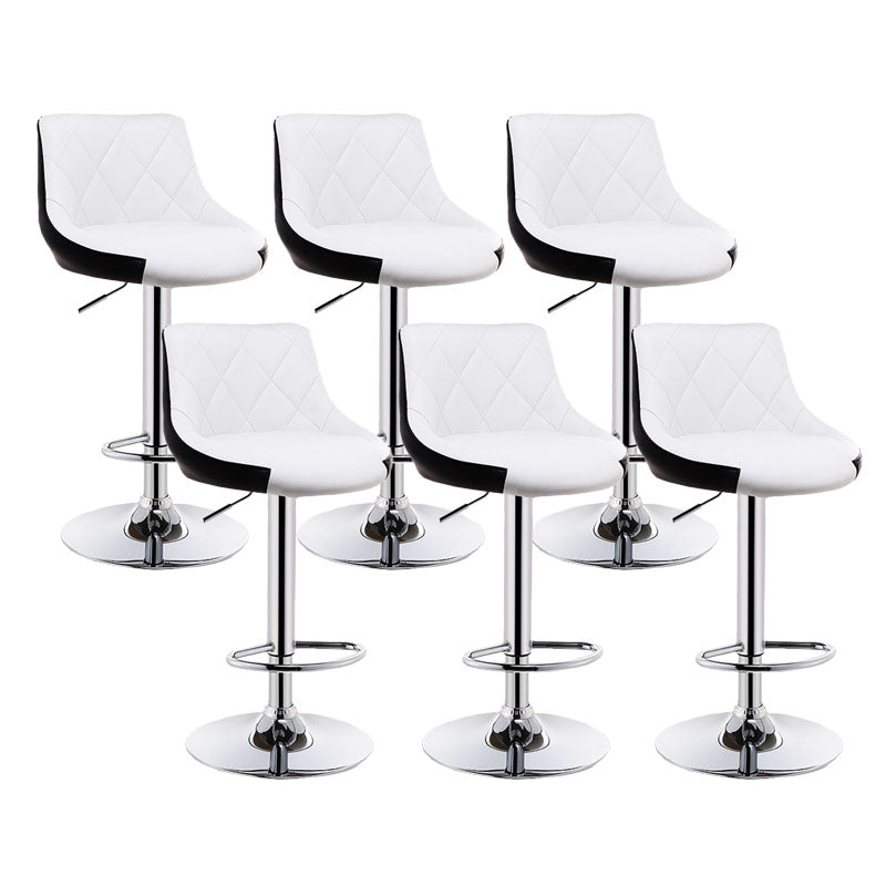 Sgabello da cuscino in pelle bassa in metallo in metallo scandinavo con base di ferro per bar