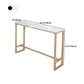 Glam Style Rectangle Bar Table Faux Marble Bar Table for Living Room