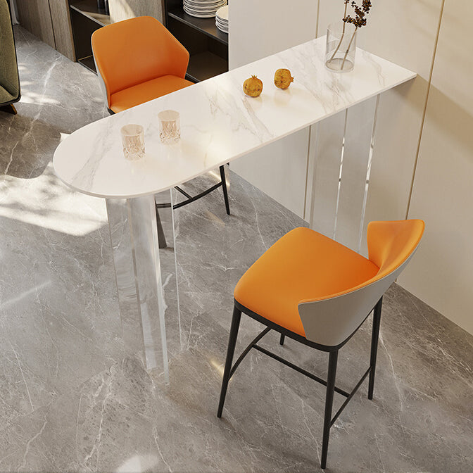 Contemporary Style Stone Bar Table Standard Height Bistro Pub Table