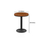 Round Wooden Pub Table Industrial Brown Bistro Bar Table with Metal Pedestal Clearhalo 'Bar Furniture' 'Bar Tables' 'bar_tables' 'furn' 'furn_bar_tables' 'Furniture' 'Kitchen & Dining Furniture' 6023051