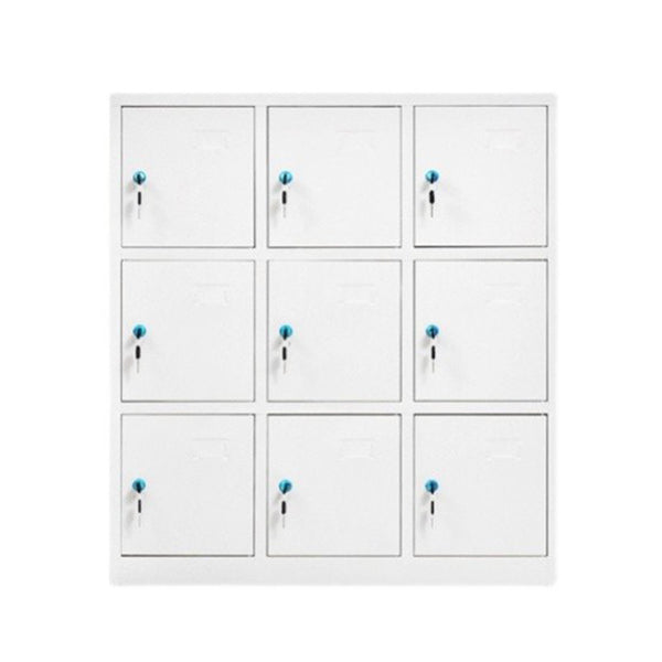 Metal Non-Hanging Armoire Modern Storage Cabinet with Hinged Doors White 9 Clearhalo 'Armoires & Wardrobes' 'armoires_wardrobes' 'Bedroom Furniture' 'furn' 'furn_armoires_wardrobes' 'Furniture' 6023201