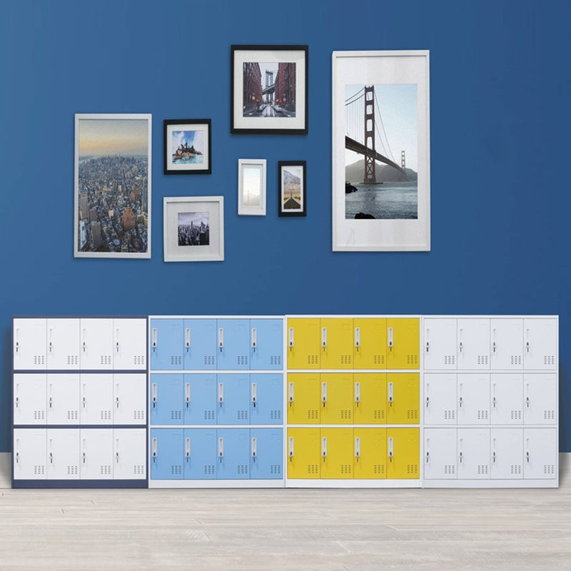 Metal Non-Hanging Armoire Modern Storage Cabinet with Hinged Doors Clearhalo 'Armoires & Wardrobes' 'armoires_wardrobes' 'Bedroom Furniture' 'furn' 'furn_armoires_wardrobes' 'Furniture' 6023205