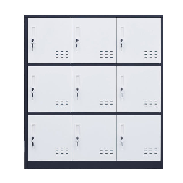 Metal Non-Hanging Armoire Modern Storage Cabinet with Hinged Doors Clearhalo 'Armoires & Wardrobes' 'armoires_wardrobes' 'Bedroom Furniture' 'furn' 'furn_armoires_wardrobes' 'Furniture' 6023207