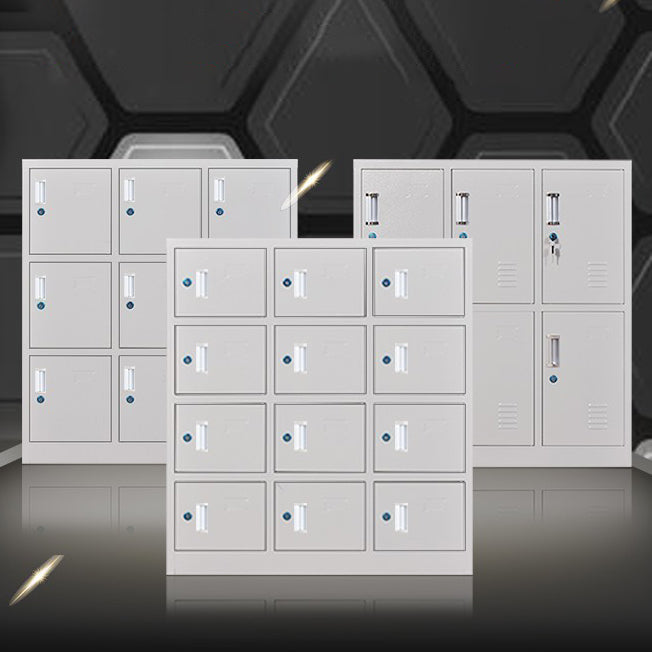 Metal Non-Hanging Armoire Modern Storage Cabinet with Hinged Doors Clearhalo 'Armoires & Wardrobes' 'armoires_wardrobes' 'Bedroom Furniture' 'furn' 'furn_armoires_wardrobes' 'Furniture' 6023217