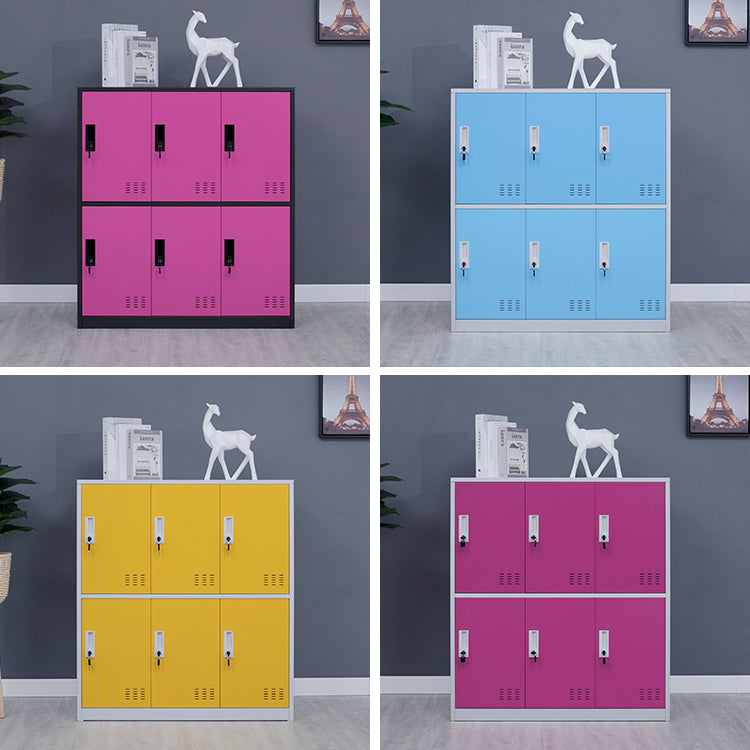 Metal Non-Hanging Armoire Modern Storage Cabinet with Hinged Doors Clearhalo 'Armoires & Wardrobes' 'armoires_wardrobes' 'Bedroom Furniture' 'furn' 'furn_armoires_wardrobes' 'Furniture' 6023223