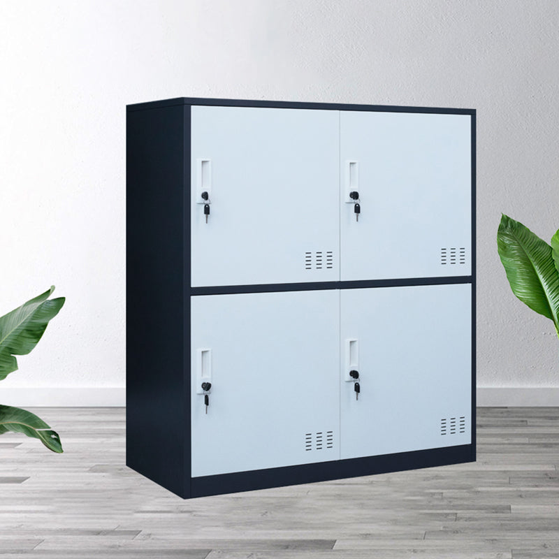 Modern Storage Cabinet with Hinged Doors Metal Non-Hanging Armoire for Bathroom