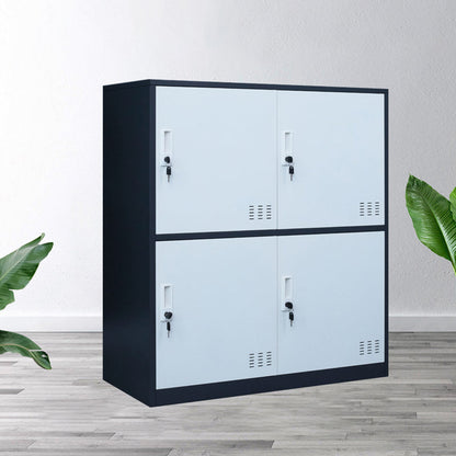 Modern Storage Cabinet with Hinged Doors Metal Non-Hanging Armoire for Bathroom