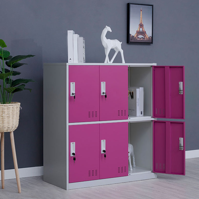 Modern Storage Cabinet with Hinged Doors Metal Non-Hanging Armoire for Bathroom
