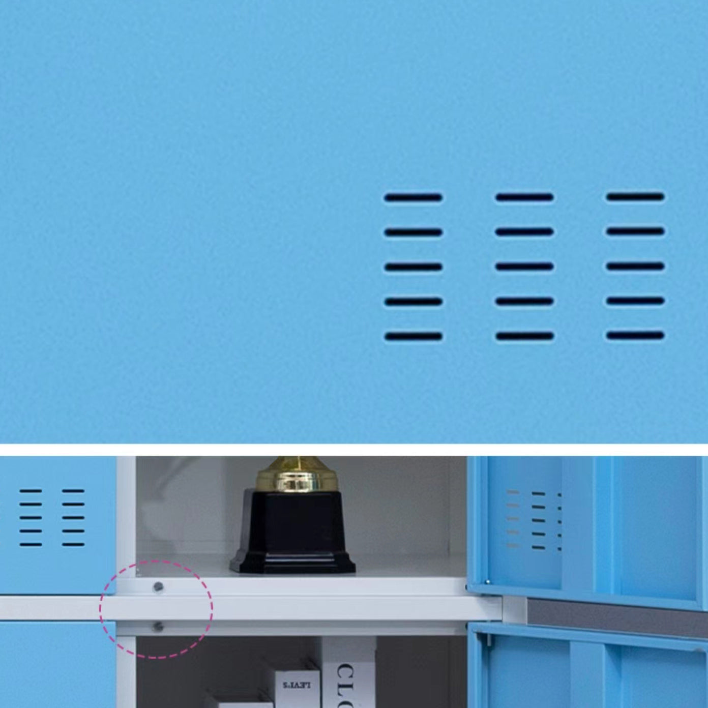 Modern Storage Cabinet with Hinged Doors Metal Non-Hanging Armoire for Bathroom