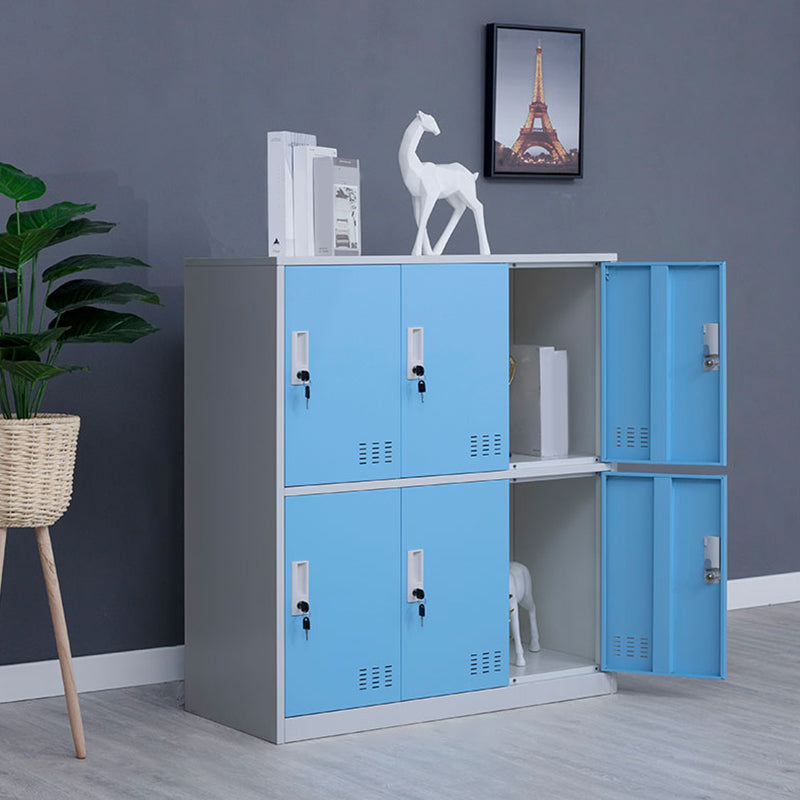 Modern Storage Cabinet with Hinged Doors Metal Non-Hanging Armoire for Bathroom