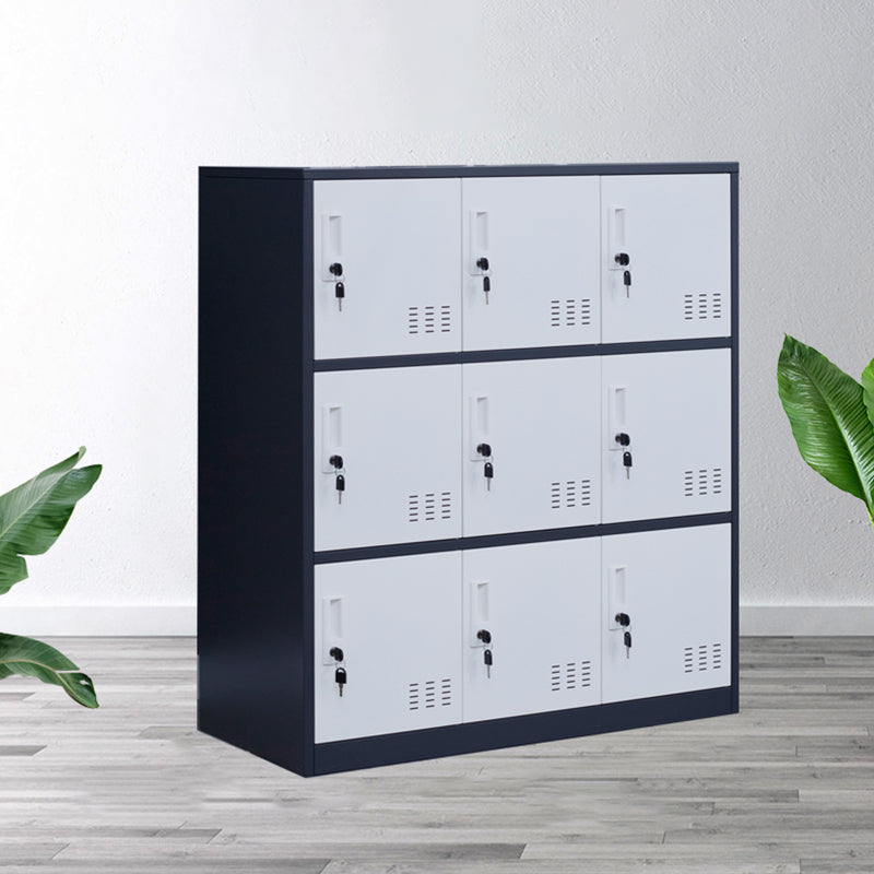 Modern Storage Cabinet with Hinged Doors Metal Non-Hanging Armoire for Bathroom