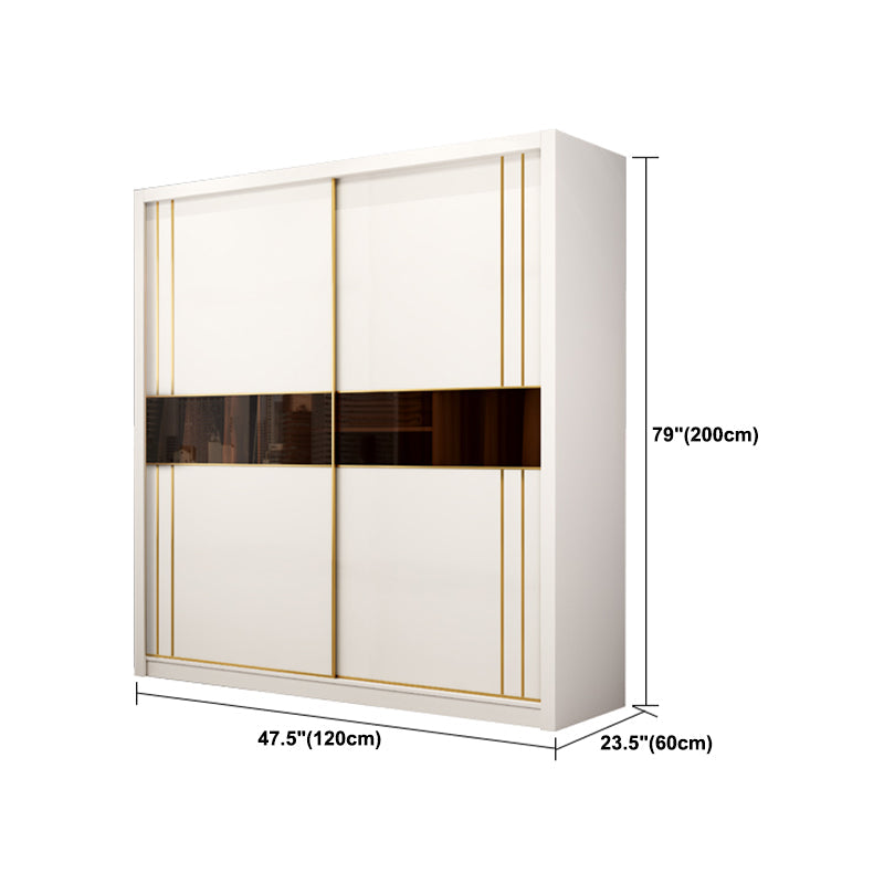 Contemporary Wooden Wardrobe White Wardrobe Closet with Sliding Door Clearhalo 'Armoires & Wardrobes' 'armoires_wardrobes' 'Bedroom Furniture' 'furn' 'furn_armoires_wardrobes' 'Furniture' 6023276