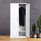 Contemporary White Wardrobe Cabinet Steel Wardrobe Armoire for Home