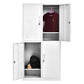 Contemporary White Wardrobe Cabinet Steel Wardrobe Armoire for Home