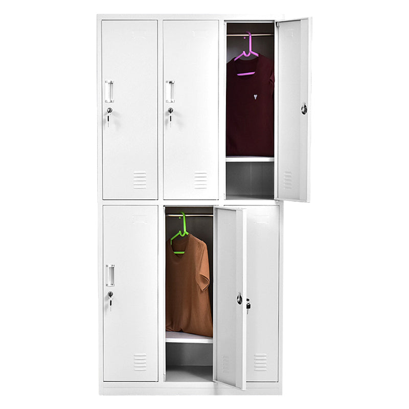 Contemporary White Wardrobe Cabinet Steel Wardrobe Armoire for Home