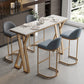 Set Tavolo da Bar Glam in Metallo 1/2/5 Pezzi Tavolo da Bar Rettangolare con Sgabelli Alti