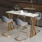 Set Tavolo da Bar Glam in Metallo 1/2/5 Pezzi Tavolo da Bar Rettangolare con Sgabelli Alti