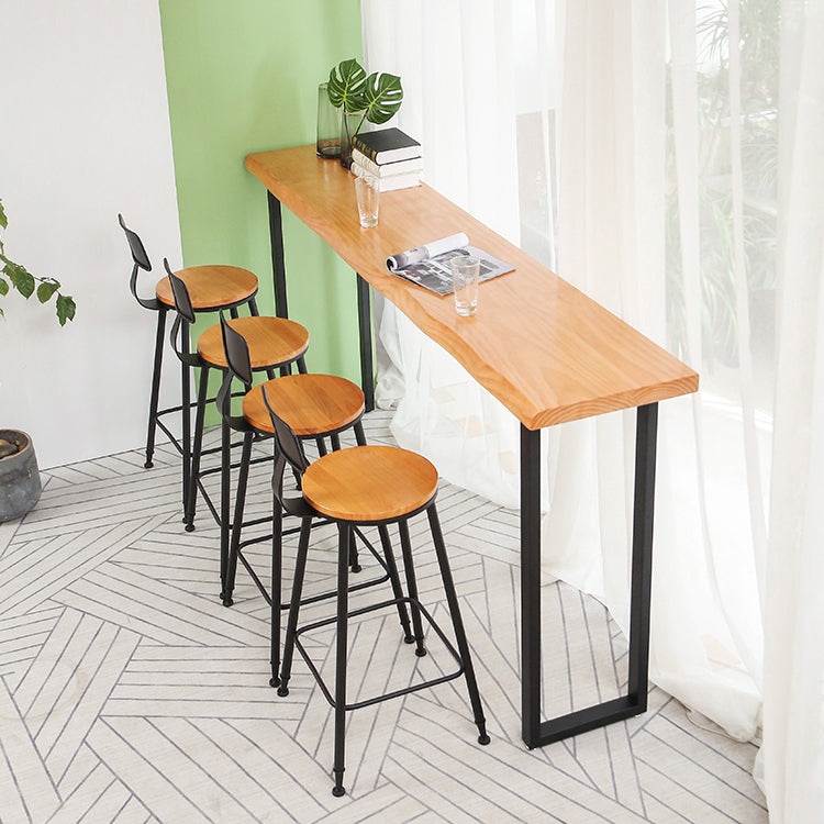 Modern 1/2/5 Pieces Wood Bar Table Set Rectangle Bar Table with High Stools for Kitchen Clearhalo 'Bar Furniture' 'furn' 'furn_home_bar_bar_sets' 'Furniture' 'Home Bars & Bar Sets' 'home_bar_bar_sets' 'Kitchen & Dining Furniture' 6023488